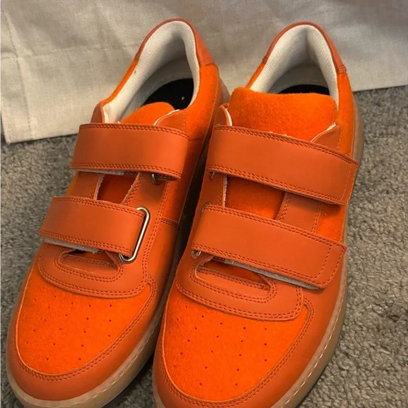 ACNE Studios Perey Orange Velcro Sneakers - Picture 3 of 8